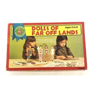 Vtg Dolls of Far Off Lands Paper Dolls Box Set 1969 Child 4 Dolls 8 Outfits